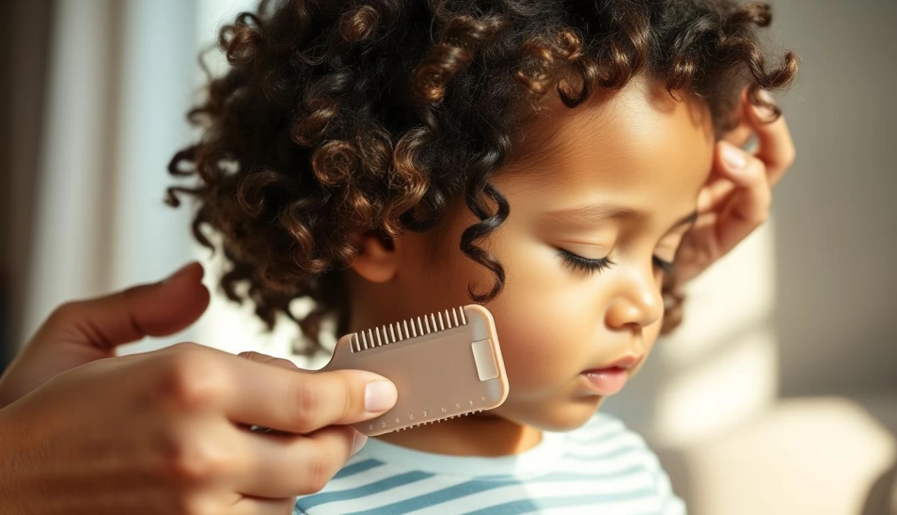 Desembaraço de cabelos cacheados infantis